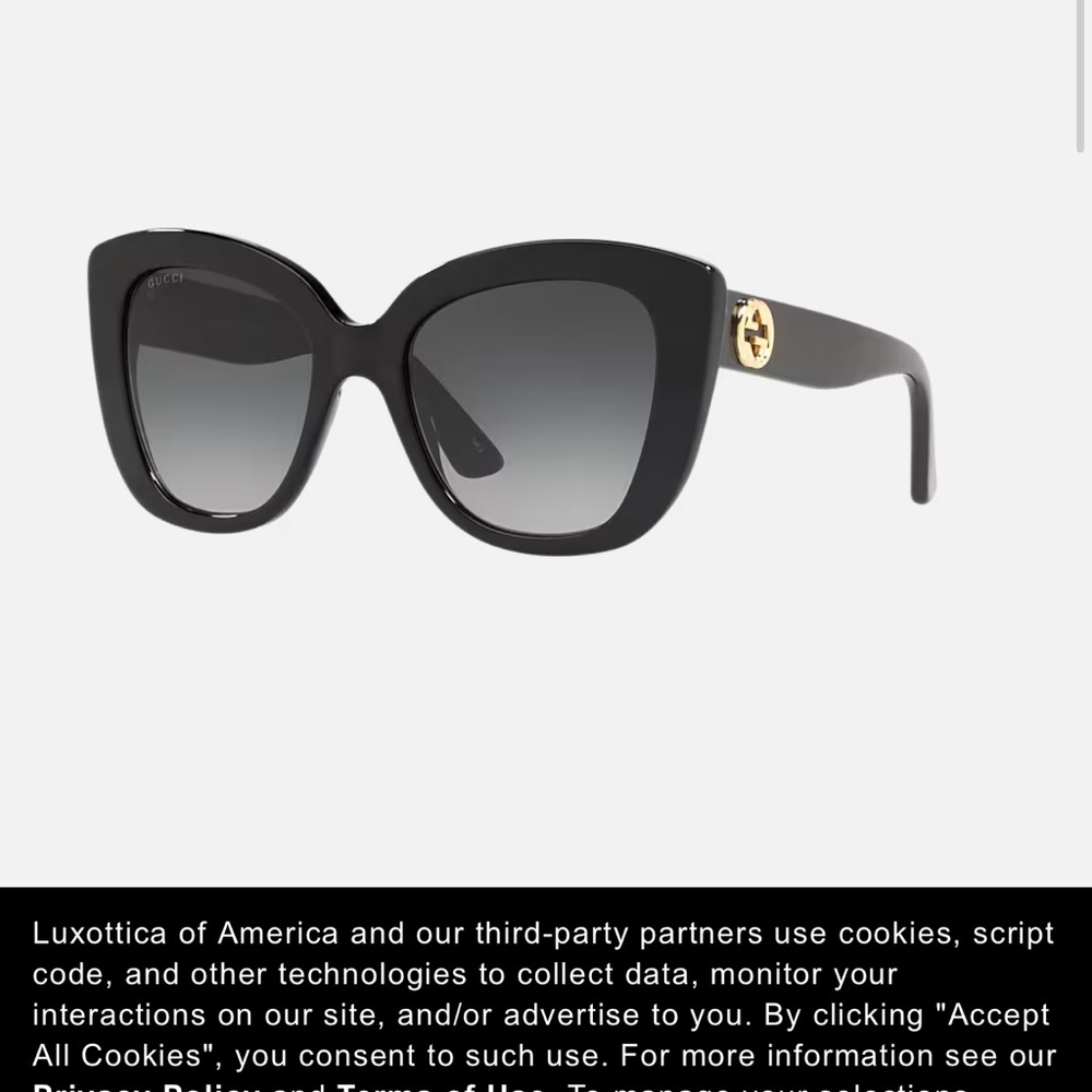 Gucci Black Cat Eye Sunglasses - Picture 2 of 16